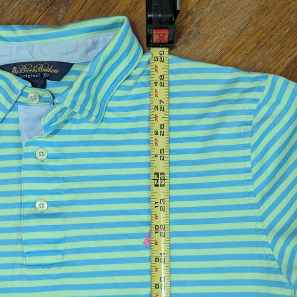 Brooks Brothers Aqua Striped Polo Shirt - Picture 6 of 7